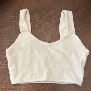 White Terri cloth crop top